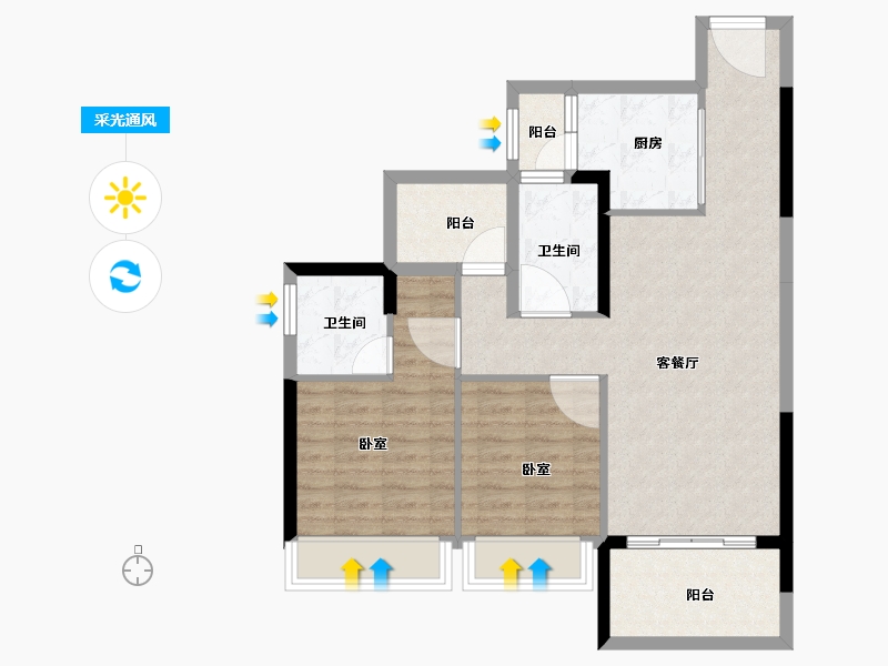 广东省-湛江市-湛江华发新城-79.67-户型库-采光通风