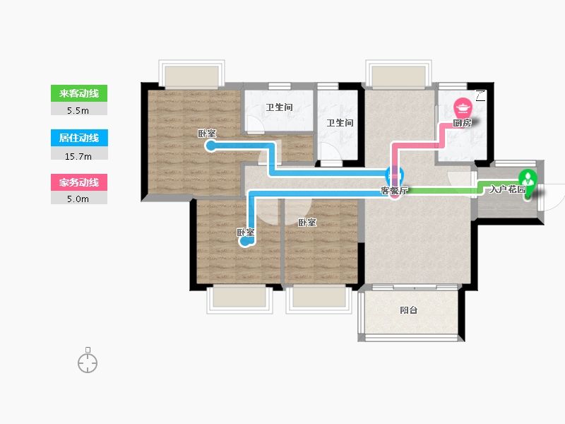 广东省-江门市-富山雅苑-88.20-户型库-动静线