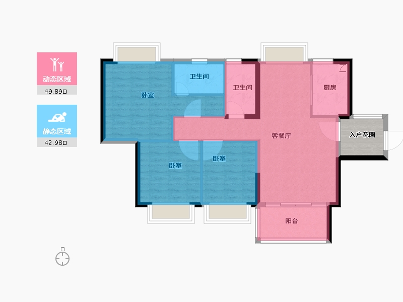 广东省-江门市-富山雅苑-88.20-户型库-动静分区