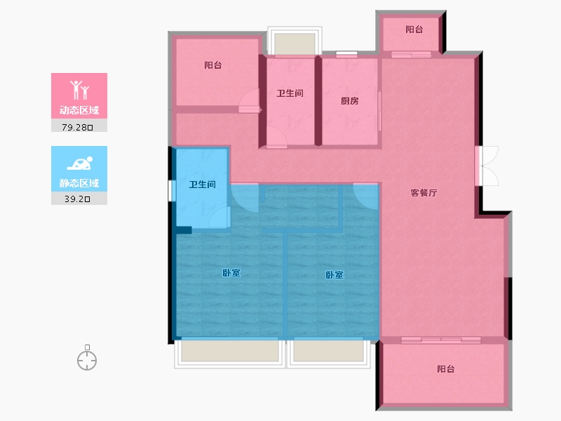 广东省-湛江市-湛江华发新城-107.10-户型库-动静分区