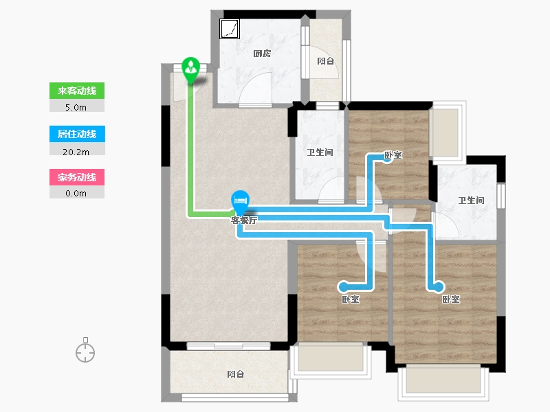 广东省-佛山市-恒大滨江华府-74.00-户型库-动静线