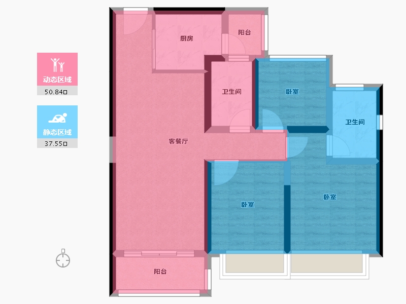 广东省-珠海市-龙光·玖龙湾-77.84-户型库-动静分区