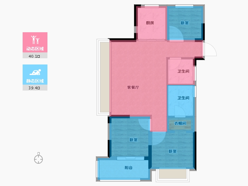 浙江省-绍兴市-城投悦府-71.00-户型库-动静分区