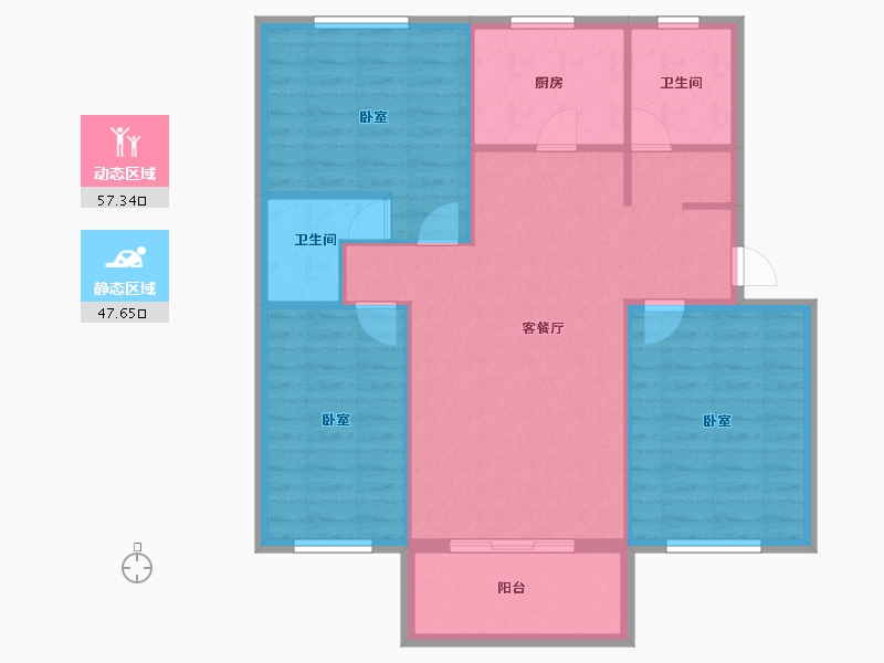 湖北省-黄冈市-山城都市-95.91-户型库-动静分区