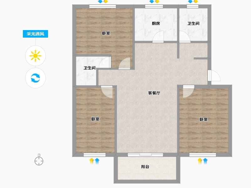 湖北省-黄冈市-山城都市-95.91-户型库-采光通风