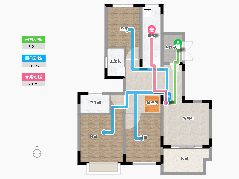 湖南省-长沙市-恒大御景天下-103.14-户型库-动静线