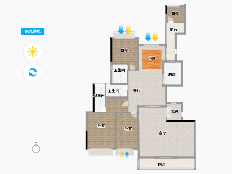 广东省-佛山市-海骏达宫馆-194.85-户型库-采光通风