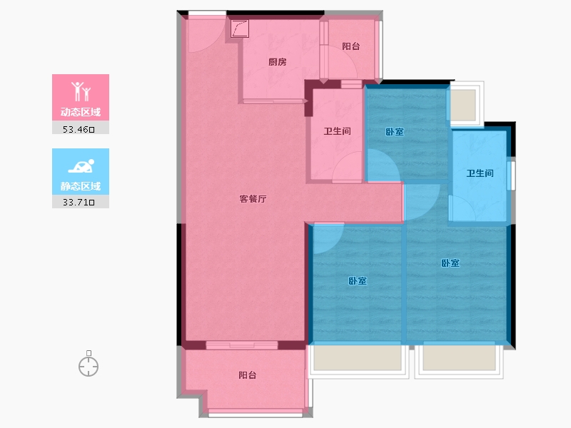 广东省-江门市-新会富力英皇金禧花园-78.00-户型库-动静分区