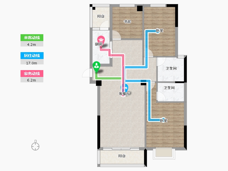 湖北省-咸宁市-香城梦苑-97.80-户型库-动静线