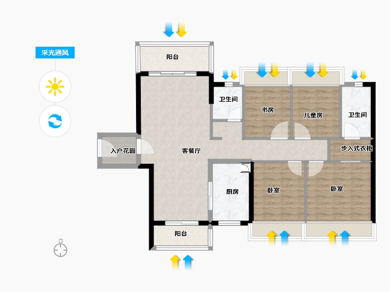 广东省-广州市-美的峯境-102.00-户型库-采光通风