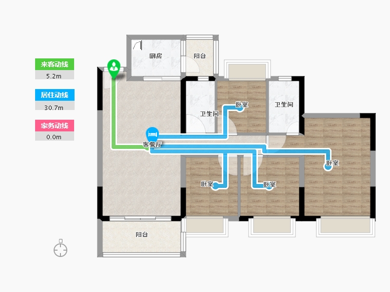 广东省-江门市-富山雅苑-100.08-户型库-动静线