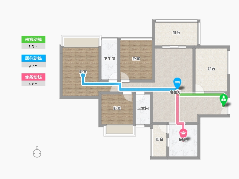 广东省-湛江市-威雅沿江半岛-107.13-户型库-动静线