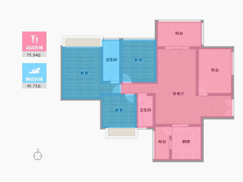 广东省-湛江市-威雅沿江半岛-107.13-户型库-动静分区