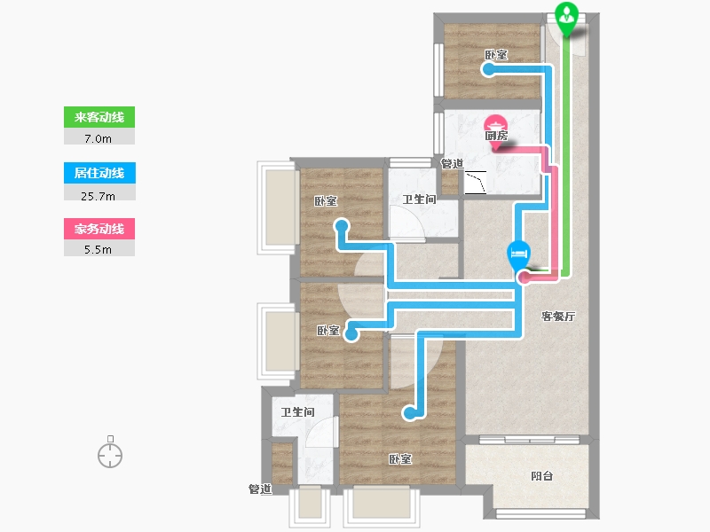 广东省-广州市-品实云湖花城-72.00-户型库-动静线