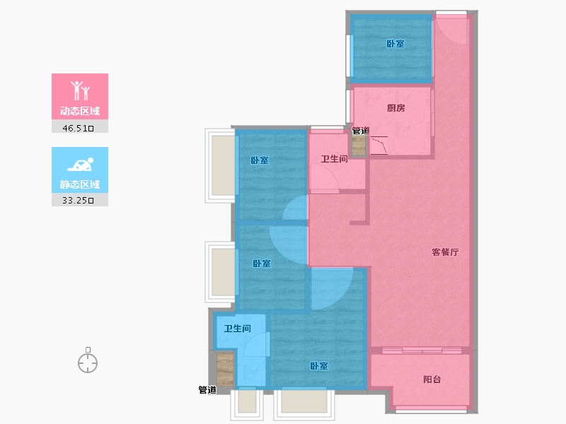 广东省-广州市-品实云湖花城-72.00-户型库-动静分区