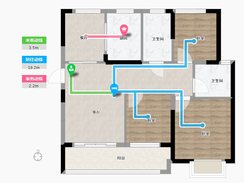 浙江省-绍兴市-合生杭州湾国际新城-82.00-户型库-动静线