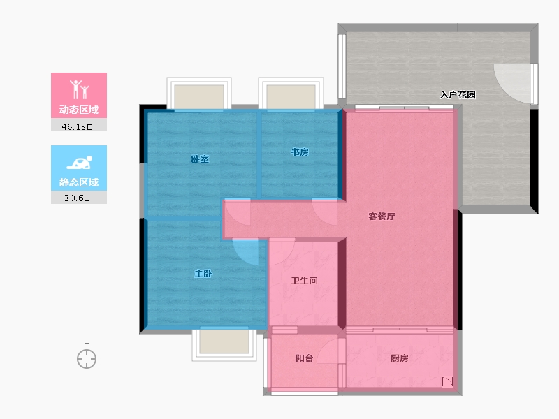 广东省-广州市-翡翠绿洲-89.04-户型库-动静分区