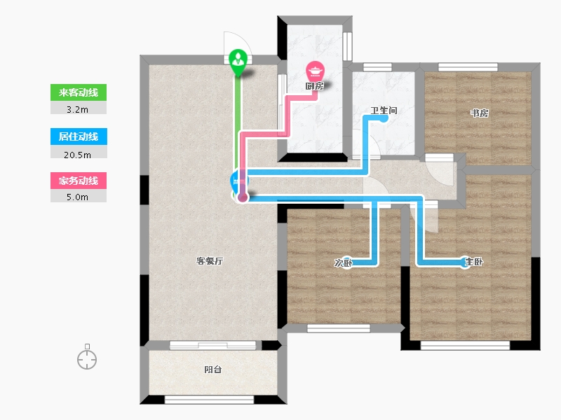 安徽省-蚌埠市-禹泽园-79.99-户型库-动静线