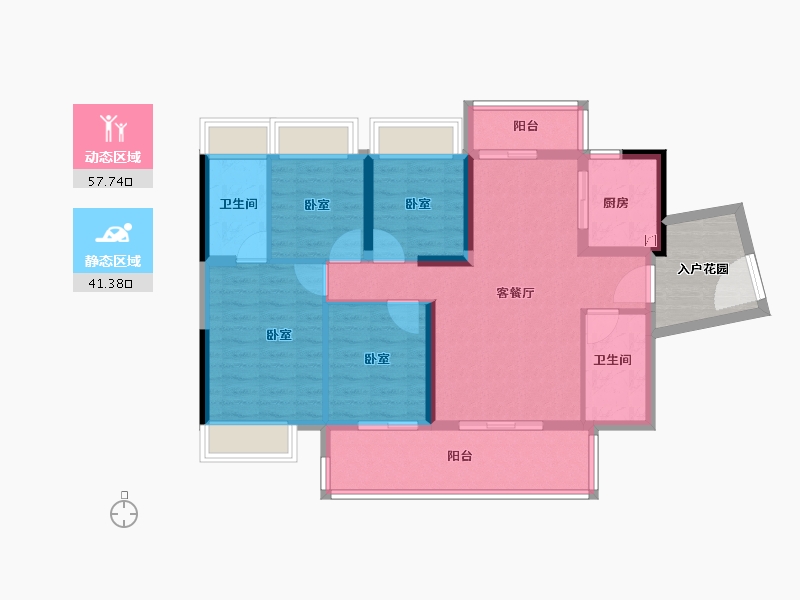 广东省-江门市-新会富力英皇金禧花园-94.61-户型库-动静分区