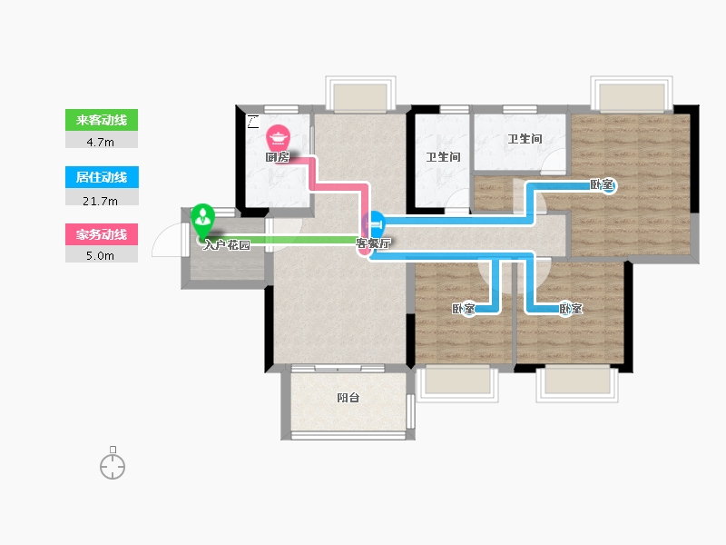 广东省-江门市-富山雅苑-88.01-户型库-动静线