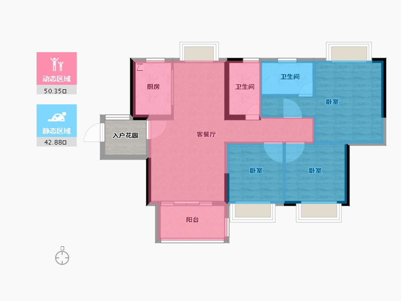 广东省-江门市-富山雅苑-88.01-户型库-动静分区