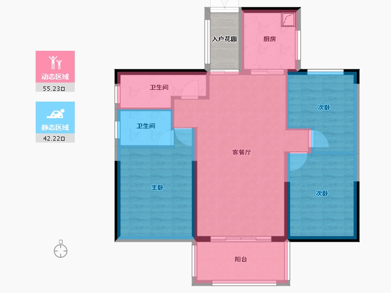 湖南省-湘潭市-湘潭东方明珠-91.16-户型库-动静分区