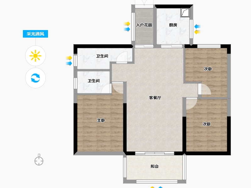 湖南省-湘潭市-湘潭东方明珠-91.16-户型库-采光通风