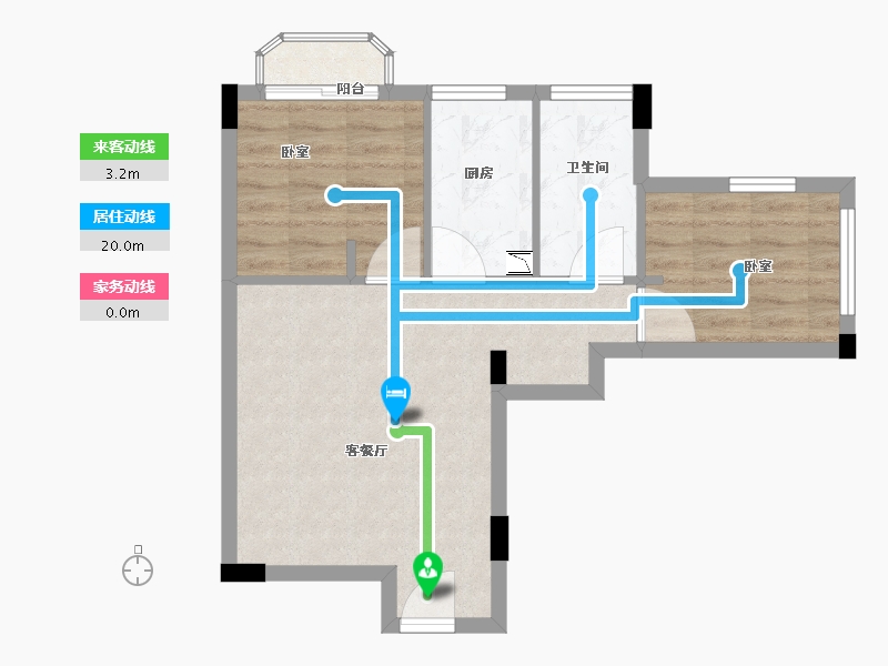 广东省-广州市-实地•紫薇公馆-54.00-户型库-动静线