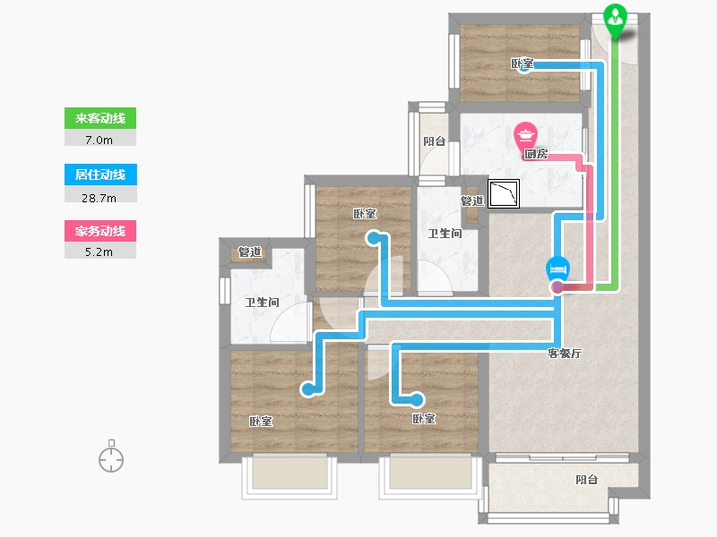 广东省-广州市-品实云湖花城-72.00-户型库-动静线