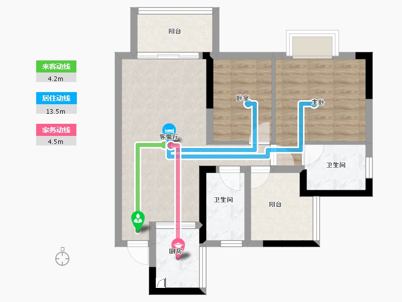 广东省-佛山市-恒福天悦-63.56-户型库-动静线