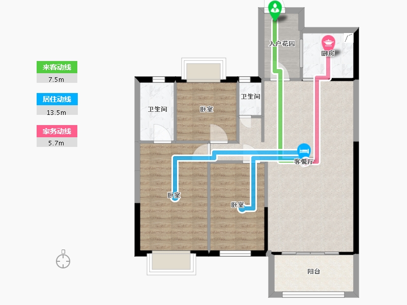 湖南省-常德市-临澧三一翡翠湾-86.03-户型库-动静线