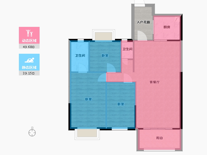 湖南省-常德市-临澧三一翡翠湾-86.03-户型库-动静分区