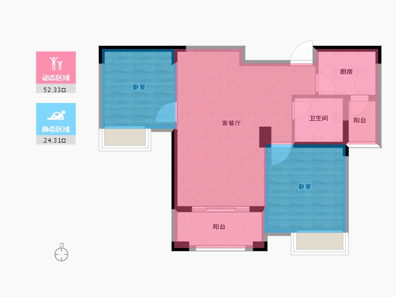 安徽省-六安市-远大·雍景台-68.51-户型库-动静分区