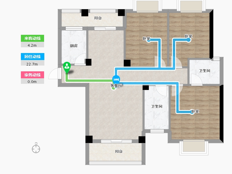 湖北省-黄石市-滨江国际-85.63-户型库-动静线