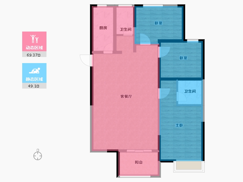 安徽省-六安市-六安紫御府-106.78-户型库-动静分区