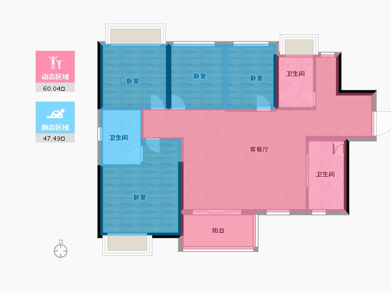 广东省-佛山市-南海万科广场-96.09-户型库-动静分区