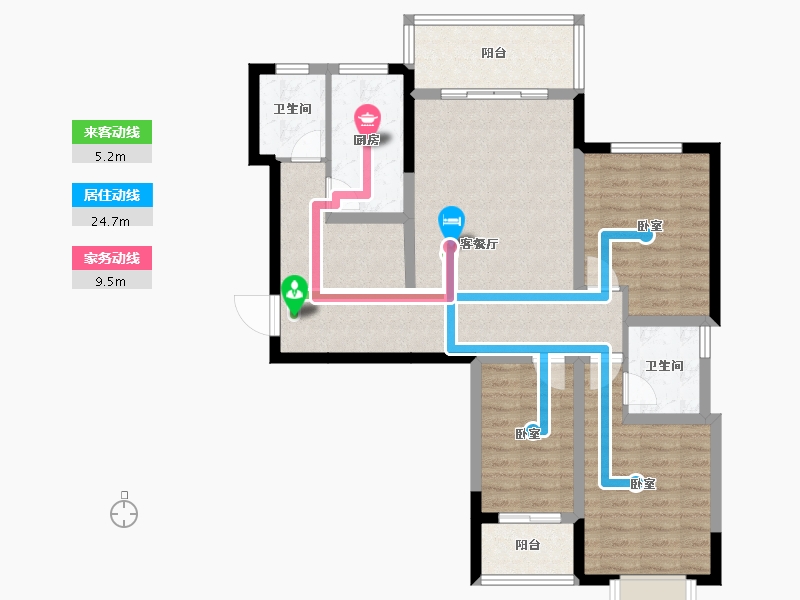 湖北省-荆州市-合汇·公园天下-93.58-户型库-动静线