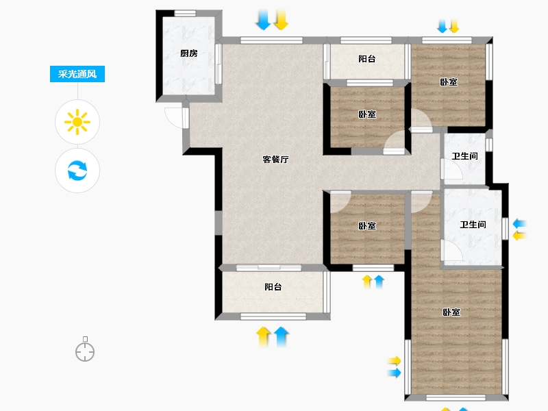 湖北省-黄冈市-蕲春府-106.50-户型库-采光通风