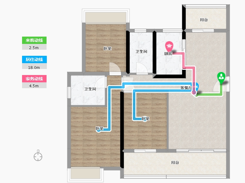 湖北省-黄石市-公园壹号院-106.00-户型库-动静线