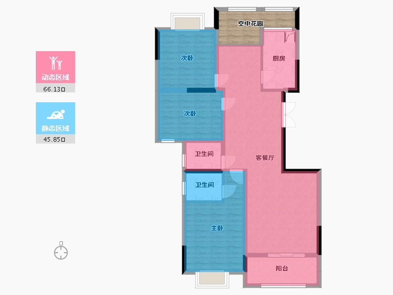 湖南省-长沙市-兴汝金城-106.83-户型库-动静分区