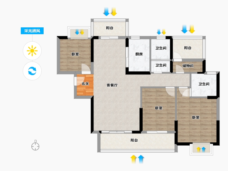 湖南省-岳阳市-汨罗大汉龙城-102.15-户型库-采光通风