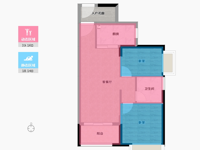 广东省-江门市-时代春树里（鹤山）2期-54.54-户型库-动静分区