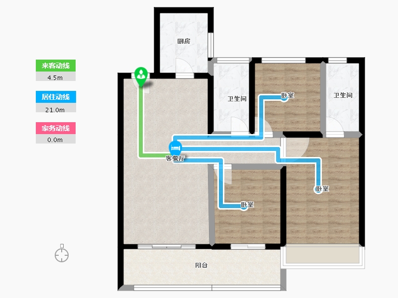 湖北省-黄石市-公园壹号院-91.28-户型库-动静线