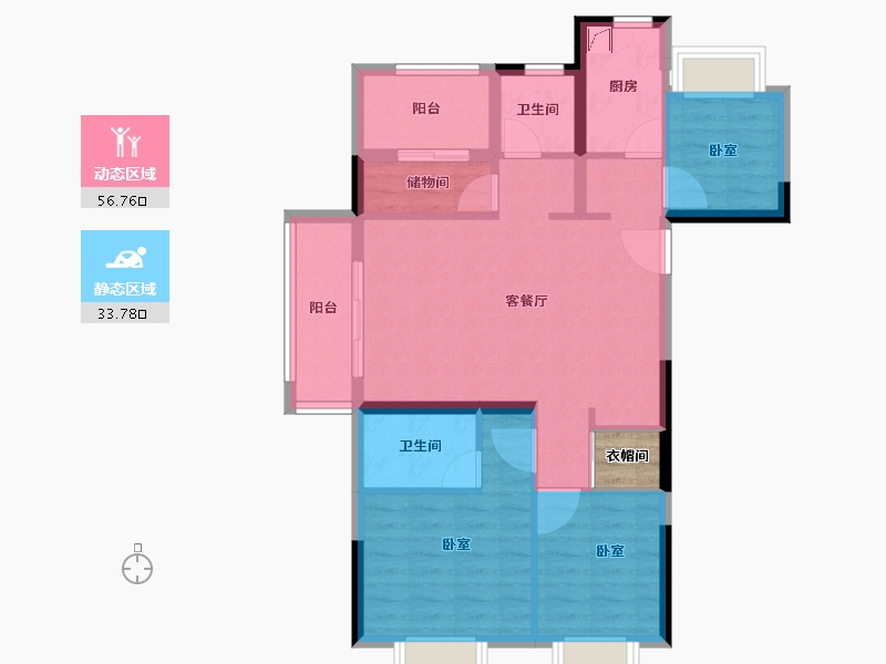 湖北省-孝感市-金辉城-82.22-户型库-动静分区