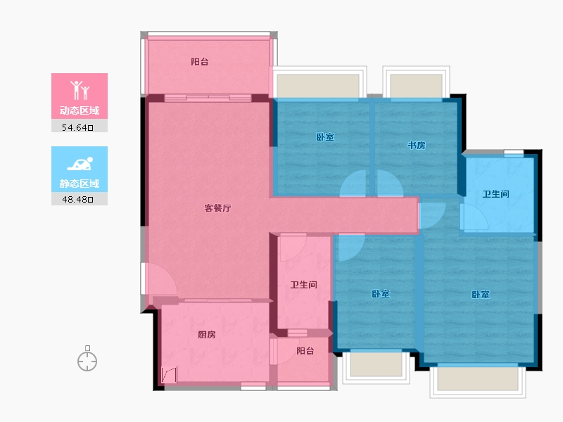 广东省-佛山市-恒大滨江华府-92.00-户型库-动静分区