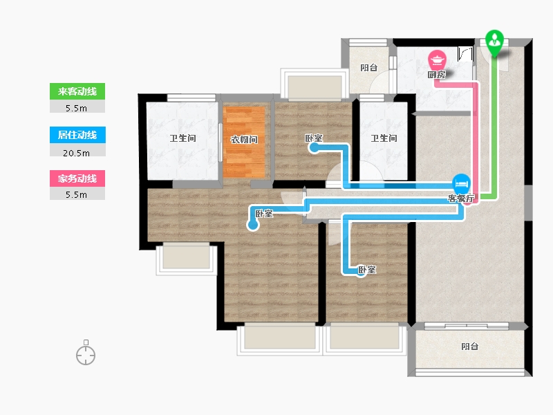 广东省-珠海市-龙光·玖龙湾-90.65-户型库-动静线