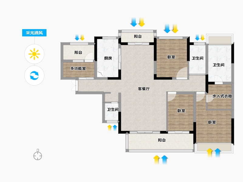 广东省-广州市-金茂绿岛湖-142.00-户型库-采光通风