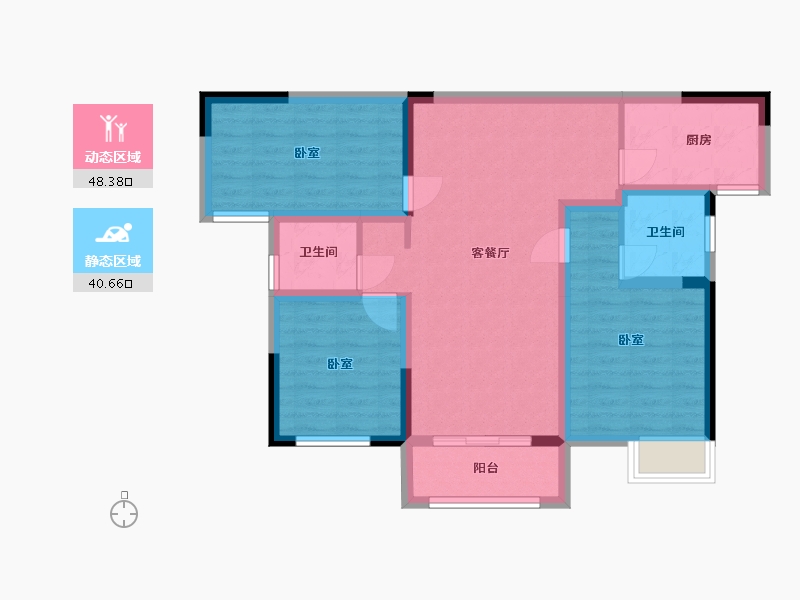 湖北省-武汉市-正商金域世家-78.24-户型库-动静分区