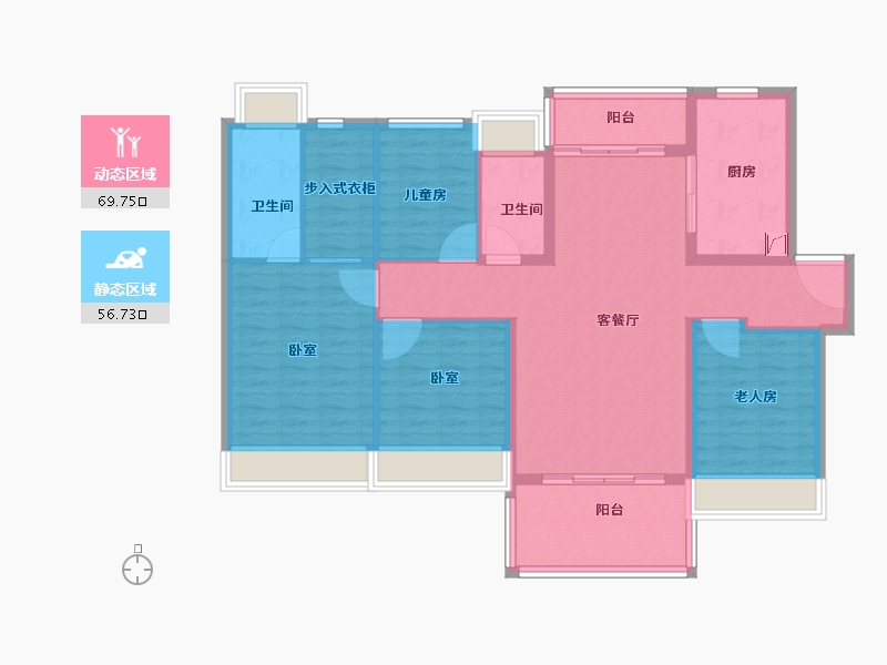 广东省-江门市-万科金域国际-114.00-户型库-动静分区