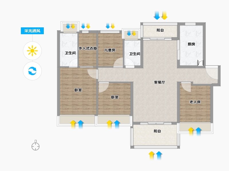 广东省-江门市-万科金域国际-114.00-户型库-采光通风